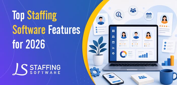 Modern staffing software dashboard with recruitment automation and candidate management features